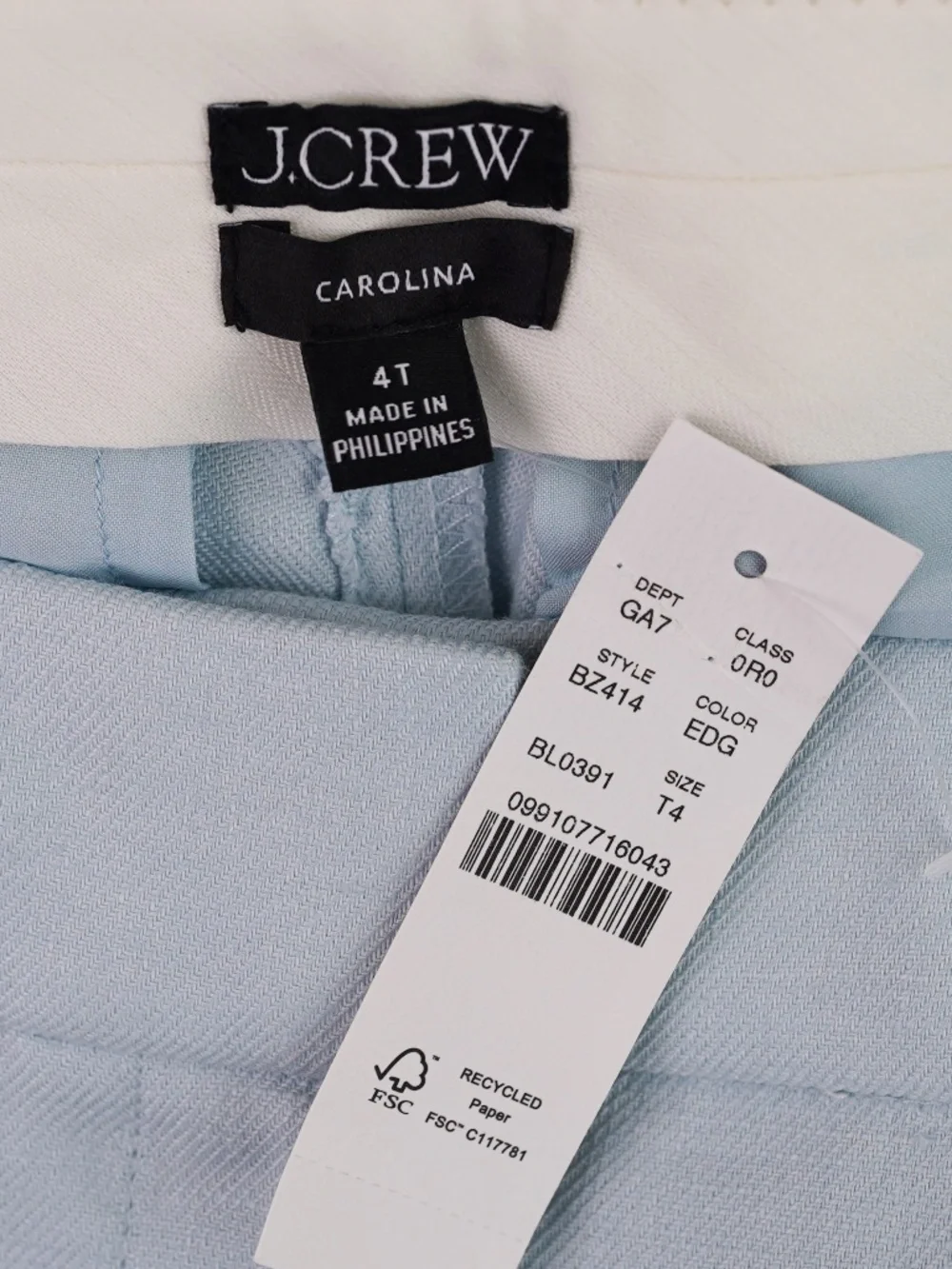 New JCREW Size 4 T Tall Carolina Flare Pant Stretch Linen Blend Edgewater BZ414 - Picture 5 of 5